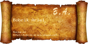 Bobrik Ariel névjegykártya